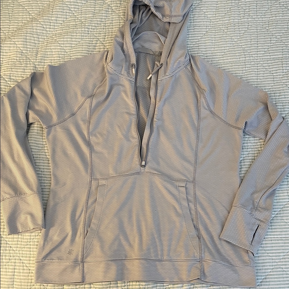 Athleta Gray Striped Hoodie